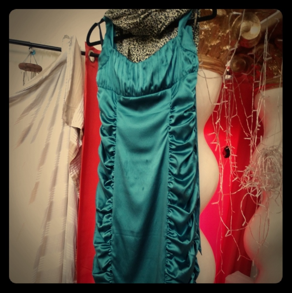 Blue silk Betsey Johnson cocktail dress